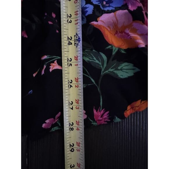 Old Navy The Tunic Shirt Black Floral Cottagecore Bohemian Peasant Flowy Top XXL - Picture 4 of 7